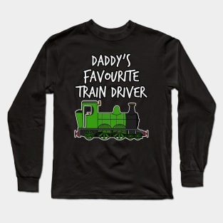 Daddy's Favourite Train Driver Kids Steam Engine (Green) Long Sleeve T-Shirt